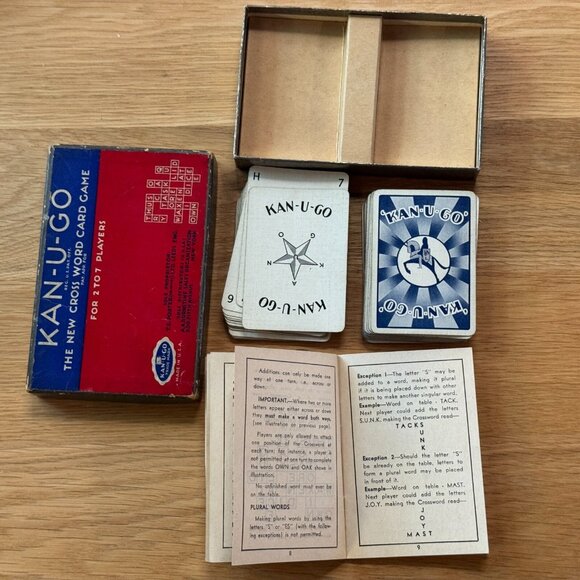 Vintage KAN-U-GO Crossword Card Game, Copyright 1937 - Picture 11 of 11